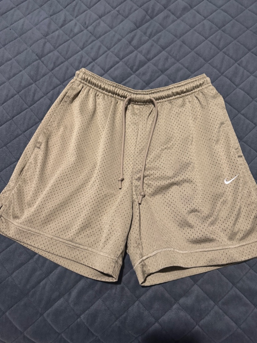 Nike Men’s Mesh Athletic Shorts — Beige
